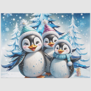 Drei schöne Pinguine Seidenpapier