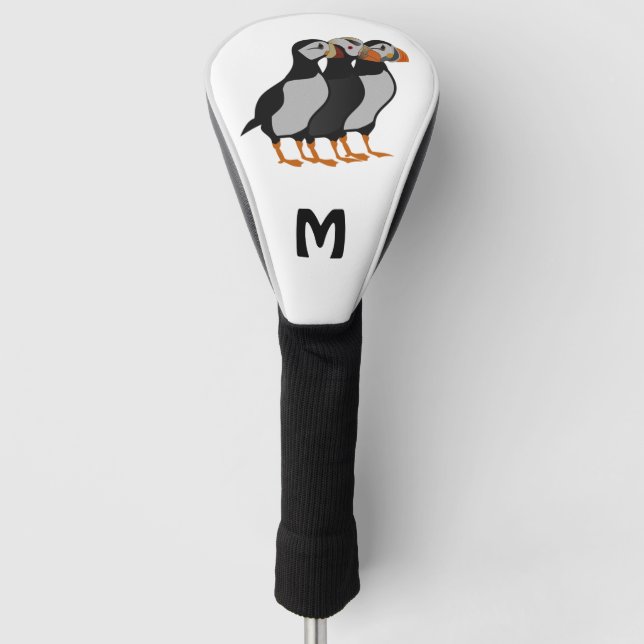 Drei schöne Puffin Stehender Cartoon Golf Headcover (Vorderseite)