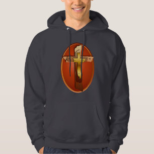 Drei schroffe Kreuz-Oval-Shirts Hoodie