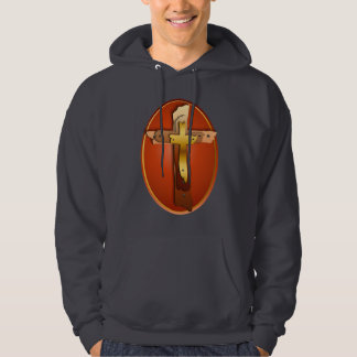 Drei schroffe Kreuz-Oval-Shirts Hoodie