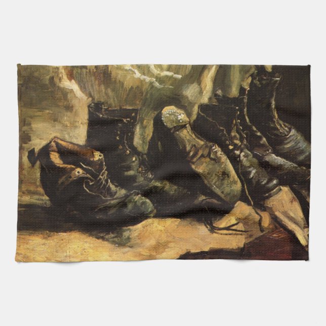 Drei Schuhpaare von Vincent van Gogh Geschirrtuch (Horizontal)