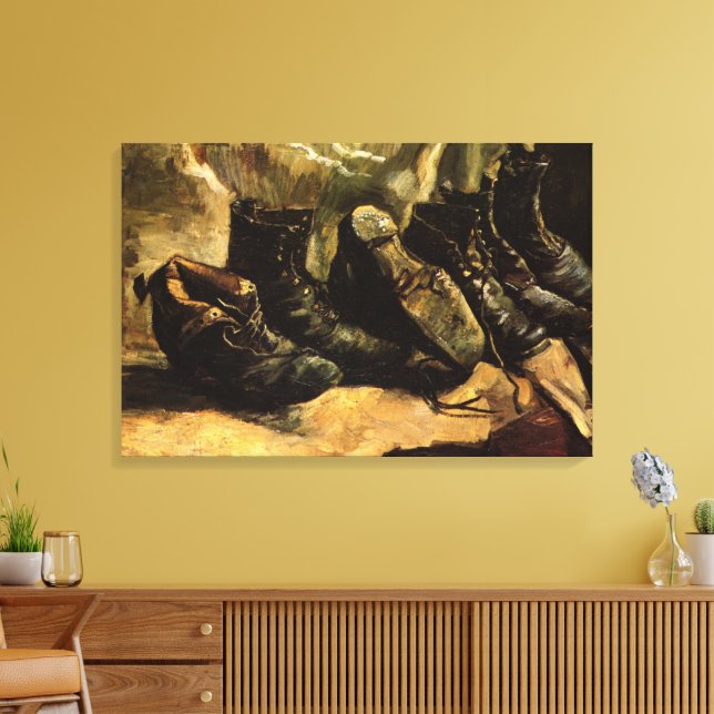 Drei Schuhpaare von Vincent van Gogh Leinwanddruck (Insitu (Wohnzimmer))