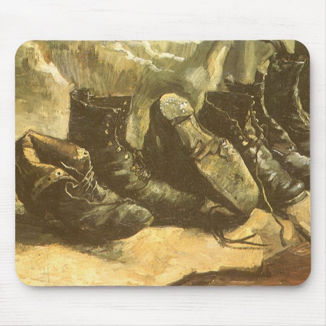 Drei Schuhpaare von Vincent van Gogh Mousepad (Vorne)