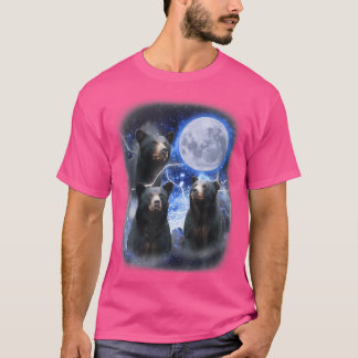 Drei Schwarzbären Mond 3 Wilde Bären, die den M an T-Shirt