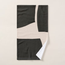 Drei schwarze Formen Print Handtuch
