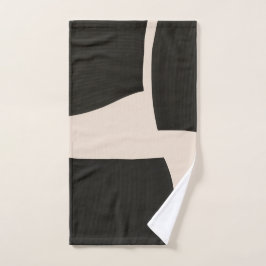 Drei schwarze Formen Print Handtuch