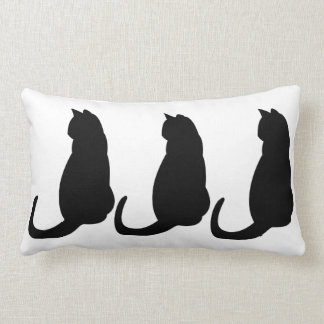 Drei schwarze Katzen Lendenkissen