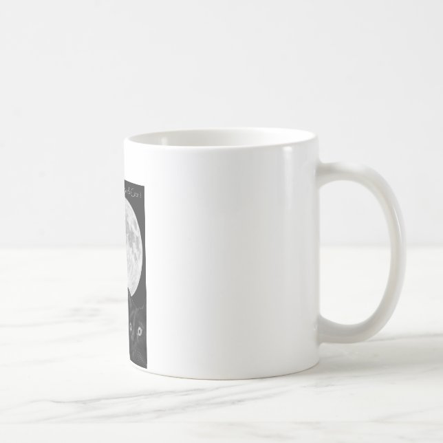 Drei schwarze Katzen und der Mond Kaffeetasse (Rechts)