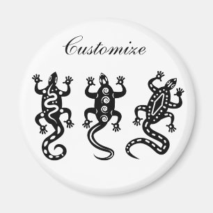 Drei schwarze Lizards Thunder_Cove Südwest Style Magnet