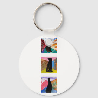 Drei schwarze Vasen Schlüsselanhänger