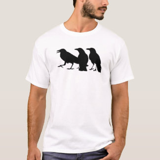 Drei schwarzes Krähen-T-Shirt T-Shirt