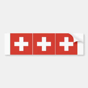 DREI Schweizer Flagge Autoaufkleber