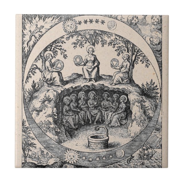 Drei Schwestern der Alchemie Fliese (Vorderseite)
