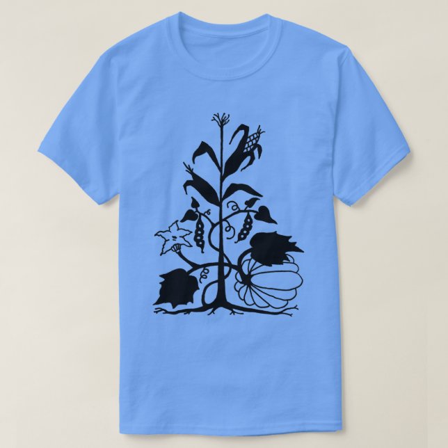 Drei Schwestern Maisbohnen und Squash T-Shirt (Design vorne)