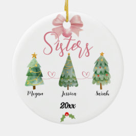 Drei Schwestern Weihnachtsbaum mit Individuellen N Keramik Ornament