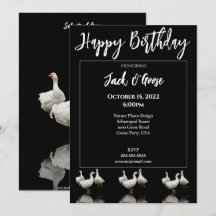 DREI SEBASTOPOL GEESE BLACK GEBURTSTAGEINLADUNG