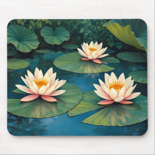 Drei Seerosen Mousepad
