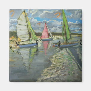 Drei Segelboot-Schrei-Dünen Frankreich Magnet