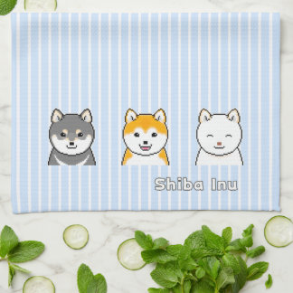 Drei Shiba Inu Hunde mit verschiedenen Coat Colors Geschirrtuch