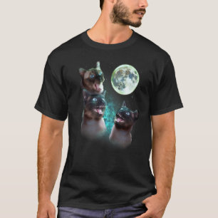 Drei siamesische Katzen heulen am MondsonnenHallow T-Shirt