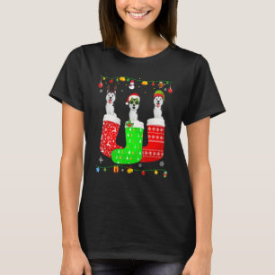 Drei sibirische Husky Hund in Weihnachtssocken Mat T-Shirt