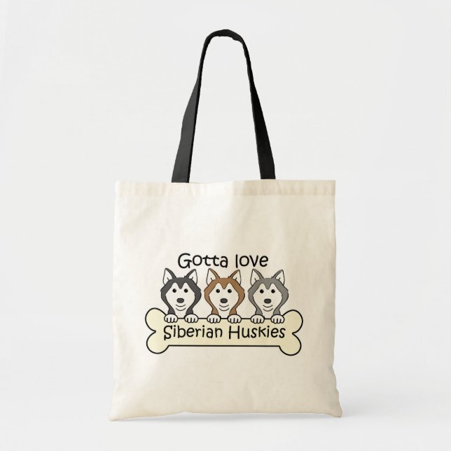 Drei sibirischer Huskies Tragetasche (Vorne)
