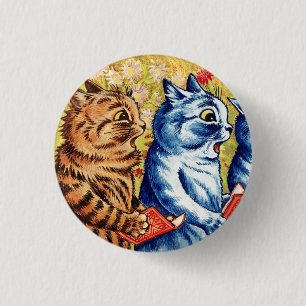 Drei singende Katzen von Louis Wain Button