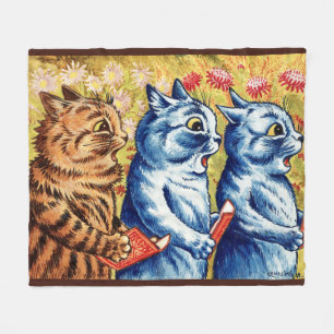 Drei singende Katzen von Louis Wain Fleecedecke