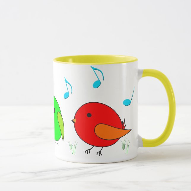 drei singende Piepmätze Tasse (Rechts)