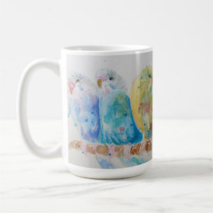 Drei Sitze auf der zweitgrößten blauen Tasse