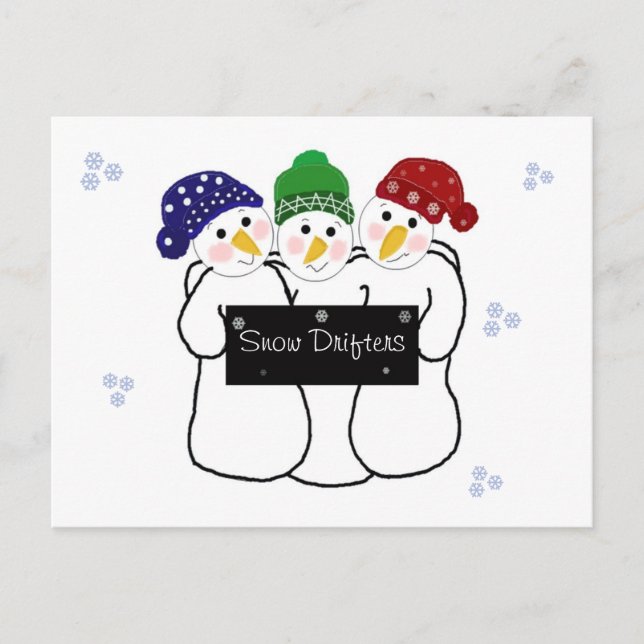 Drei Snowmen Snow Drifters Postkarte (Vorderseite)