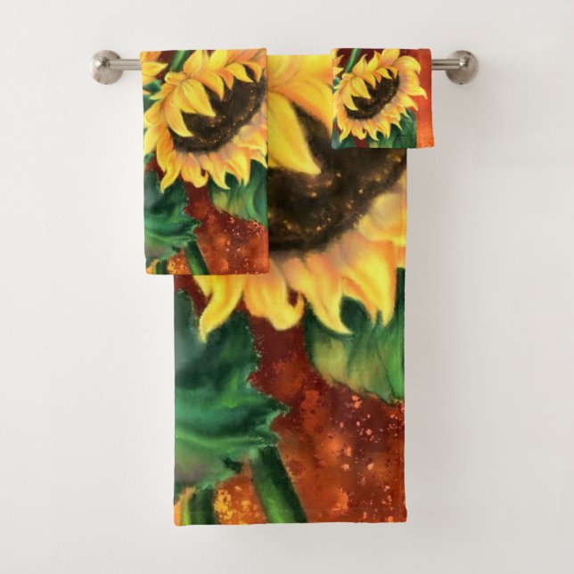 Drei Sonnenblumen Badetücher Badhandtuch Set (Insitu)