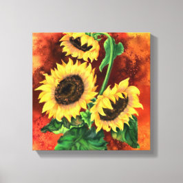 Drei Sonnenblumen Canvas Print Leinwanddruck