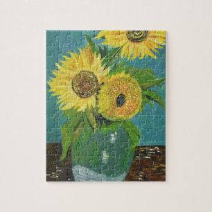 Drei Sonnenblumen in einer Vase, van Gogh