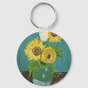 Drei Sonnenblumen in einer Vase, van Gogh Schlüsselanhänger