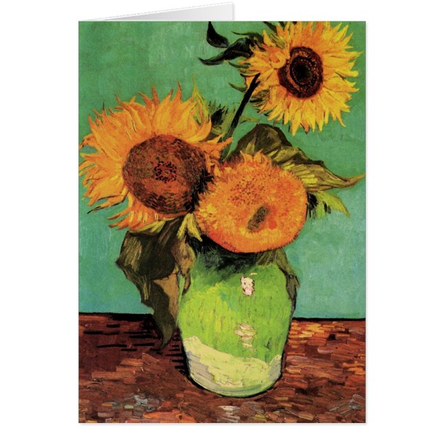 Drei Sonnenblumen in einer Vase von Vincent van Go (Vorne)