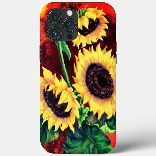 Drei Sonnenblumen iPhone Case (Rückseite)