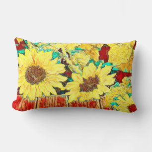 Drei Sonnenblumen Lendenkissen