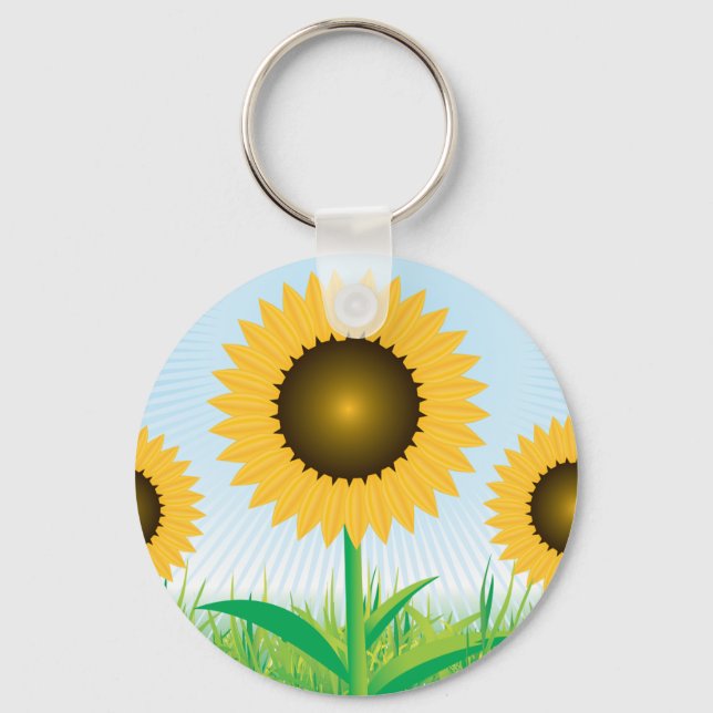 Drei Sonnenblumen Schlüsselanhänger (Vorderseite)