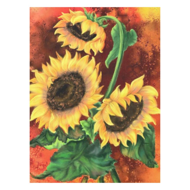 Drei Sonnenblumen Tischdecke (Vorderseite)