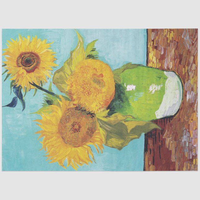 Drei Sonnenblumen, Van Gogh Seidenpapier (Vorderseite)