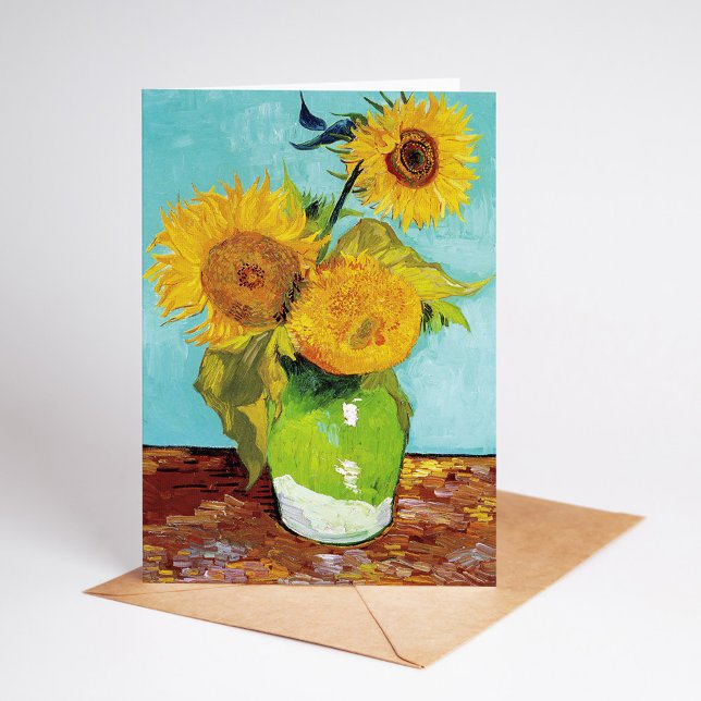 Drei Sonnenblumen | Vincent van Gogh Karte (Von Creator hochgeladen)