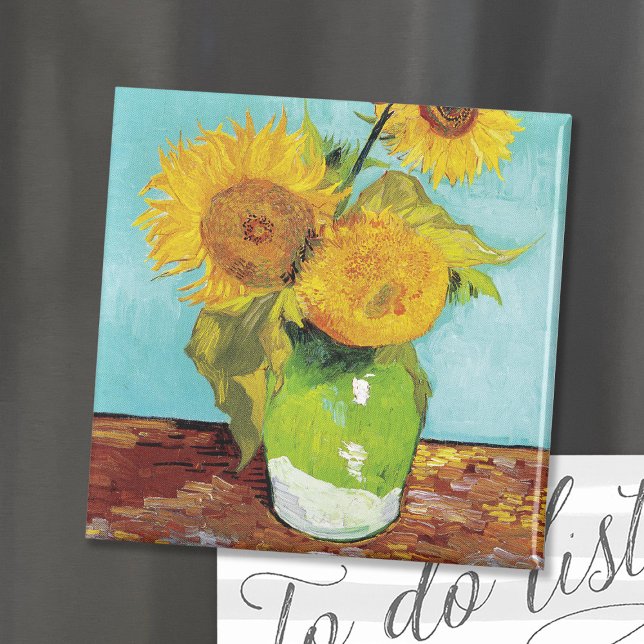 Drei Sonnenblumen | Vincent Van Gogh Magnet (Von Creator hochgeladen)