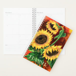 Drei Sonnenblumenplaner Planer