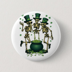 Drei Spooky Halloween Irish Skeleton Dancing Button