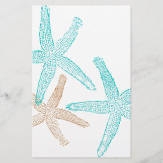 Drei Starfish Aquamarin und Tan