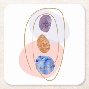 Drei Steine Rechteckiger Pappuntersetzer