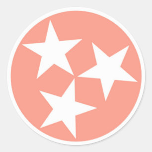 Drei Stern-Tennessee-Staats-Flaggen-Aufkleber Runder Aufkleber