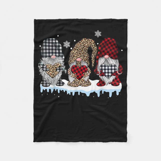 Drei Sterne in Leopard Buffalo Karierten Weihnacht Fleecedecke (Vorderseite)