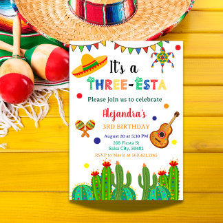 Drei-Sterne-Party des mexikanischen Fiesta Einladung